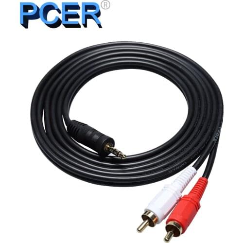 PCER 2RCA to audio cable 3.5mm jack rca aux cable 1.5m 3m 5m 10m 15m For Multimedia Edifer Home Theater DVD 2RCA audio cable
