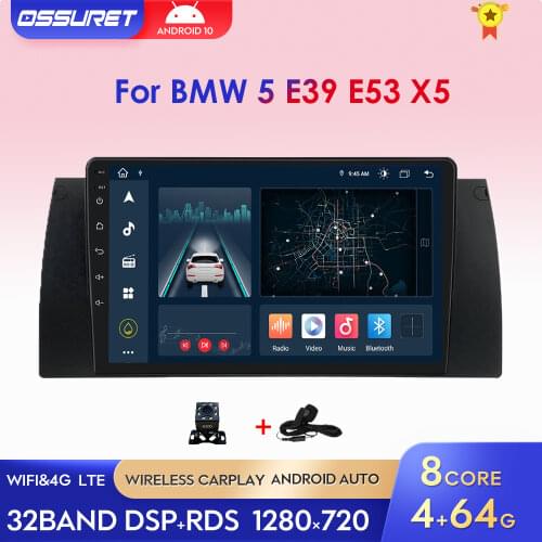 4 Core 2 Din Android Car Radio Stereo for BMW 5 E39 E53 X5 M5 7 E38 Navi GPS 4G LTE Multimedia Player WIFI Bluetooth DSP RDS SWC