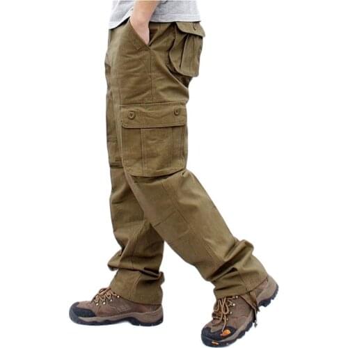 Mens Overalls Cargo Pants Military Tactical Work Casual Pants Pantalon Hombre Streetwear Army Straight Trousers Multi Pockets