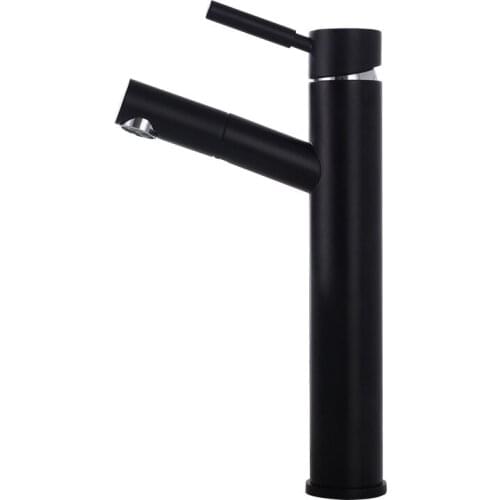 Black European pull-up high-rise table basin faucet bathroom washbasin hot and cold tap stretch tap