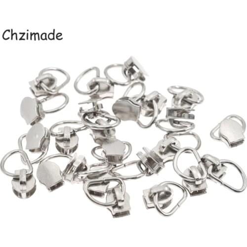 Chzimade 25Pcs 3# 5# Metal Non Lock D Zipper Slider Puller Nylon Zippers Repair Kit for Sewing Diy Clothes Sewing Accessories