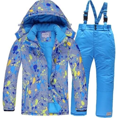 Kids Ski Suit Children Skiing Thermal Jacket Pants Set Waterproof Windproof Warm Girls/Boys Winter Skiing Snowboarding Snow Suit