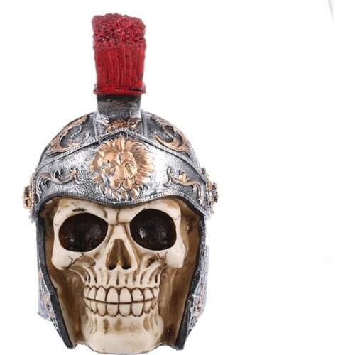 Ancient Rome Centurions Skull Sculpture Table Decoration Caesar General Lion Roman Army Men Skeleton Head Figurine Collectible