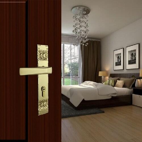 European indoor gold-plated door Double open door open single wood door lock factory outlets