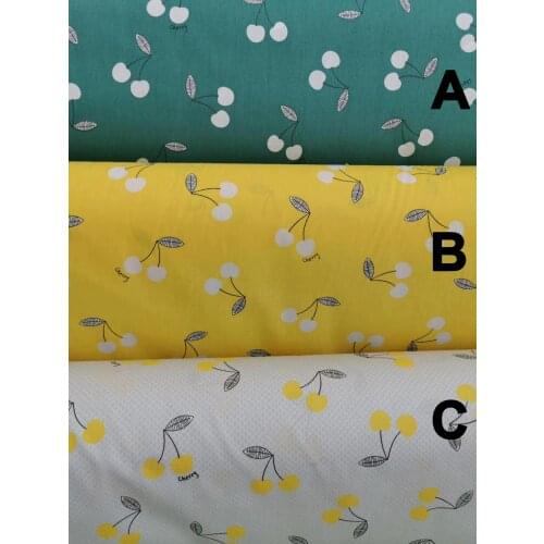 Fruit Cherry Three Colors Series Printed Cotton Twill DIY Quilting ,Baby&Children Sheet Pillow,Cushion,Curtain，Skirt Material