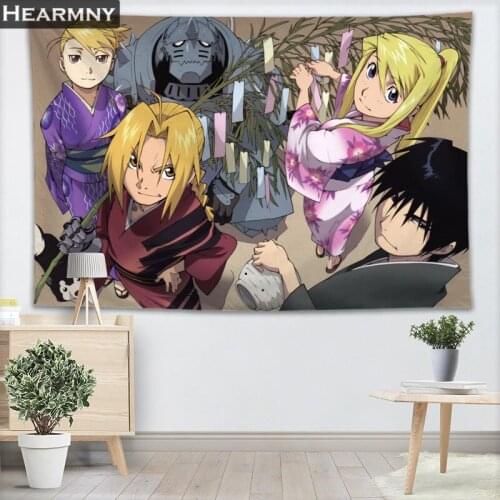HEARMNY Fullmetal Alchemist Background Fabric Valance Tapestry Wall Hanging Bedroom Living Room Blanket Yoga Beach Tablecloth
