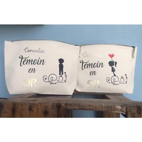 Personalized Makeup Bag for witness bachelorette party kit bags bride squad make up bag thank you gift bag any text any language