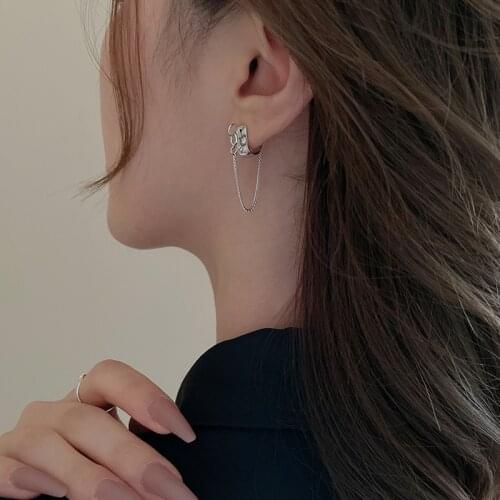 925 Sterling Silver Earring Personality Love Knotted Chain Earring Hanging Chain Tassel Long Earring Cool Woman Girl Boy Ear Jew