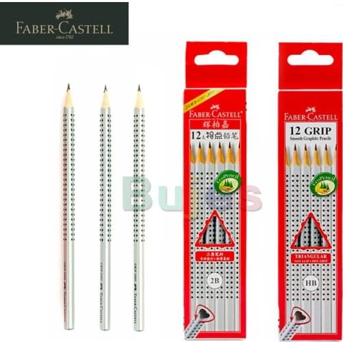 Faber-Castell GRIP Pencil 2B HB, Triangle Pen Holder, Writing Pencils, Children Pencils Stationery ,Non-slip Design