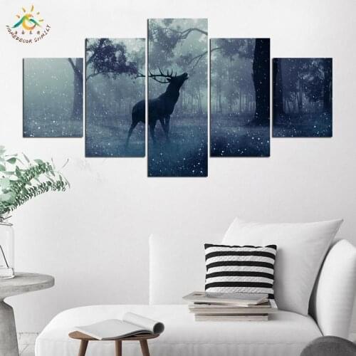 Night Wolf Mysterious Dark Wall Art Pictures Painting Home Decoration Pop Art Prints and Posters Home Decor for Living Room