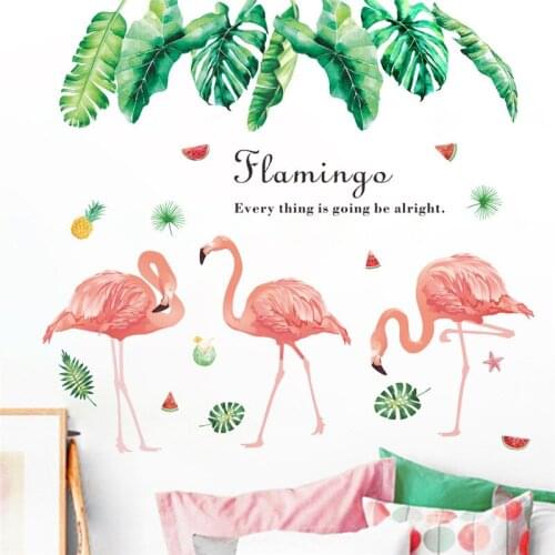 Beautiful Flamingo Bird Wall Stickers For Living Room Bedroom Home Decoration Diy Creative Wall Mural Art Decals Pvc Poster