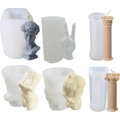 Creative Candle Molds David Perfume Silicone Candle Mold Fragrance Candle Making Supplies Wax Mould Plaster Chocolate Soap Molds