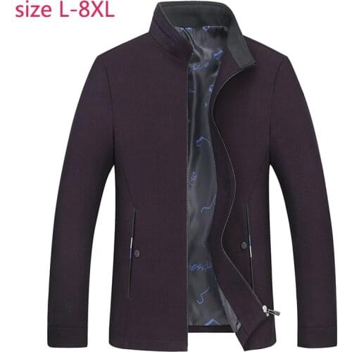 2019 New Spring Autumn Super Large Standing Collar Jacket Casual Loose Fashion High Quality Plus Size LXL2XL3XL4XL5XL6XL7XL8XL