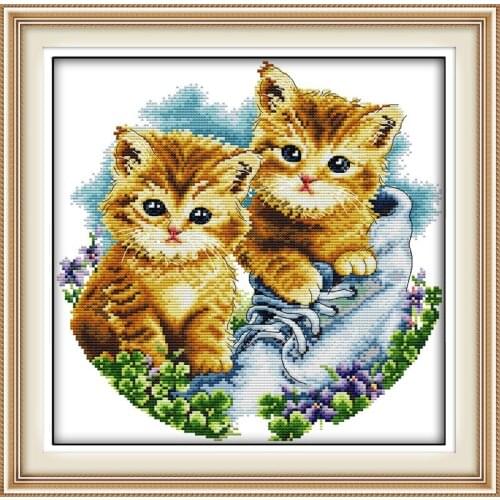 Everlasting Love Be Together Chinese Cross Stitch Kits Ecological Cotton Stamped Printed 11CT DIY New Year Decorations For Home