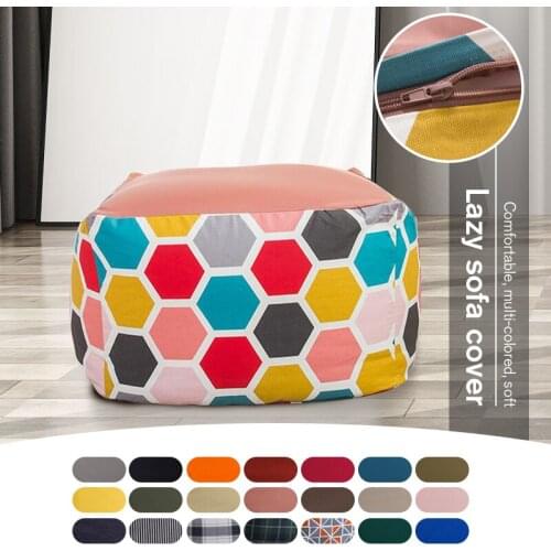 Japanese Style Unfilled Lounge Bean Bag Sofa Cover Home Soft Lazy Sofa Cozy Single Chair Pouf Couch Tatami Living Room Furniture