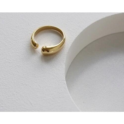 New Arrival Fashion Stainless Steel Titanium Gold Plated Geometric Shaped Ring