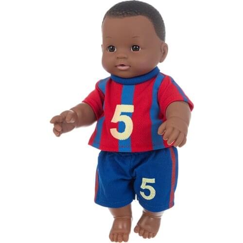 New Style Black Baby Cute Braid Black 30CM Vinyl Baby Toy African boy Bald toy Present Munecas Para Ninas