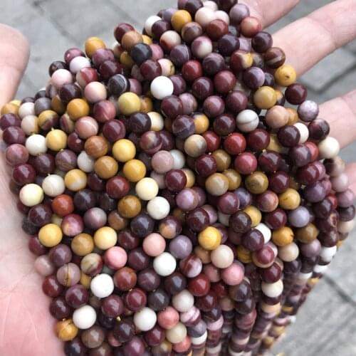 Genuine Natural Moukaite Stone Beads For Jewelry Making Round Loose Egg Yellow Stone Beads 4/6/8/10/12MM DIY Bracelet Necklace