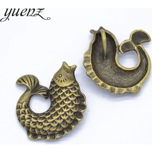 YuenZ 3pcs Metal Antique bronze fish Charms Pendant For Necklace Bracelet Earring diy Jewelry Making 28*29mm D7130