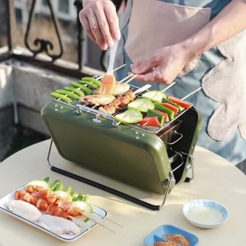 Portable Outdoor Charcoal Barbecue Grill Field Folding Charcoal Grill Household Barbecue Stove Outdoor Camping BBQ Grills