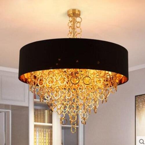 Post-modern simple ring-shaped lamps restaurant lights black luxury hotel works living room designer model room led chandelier