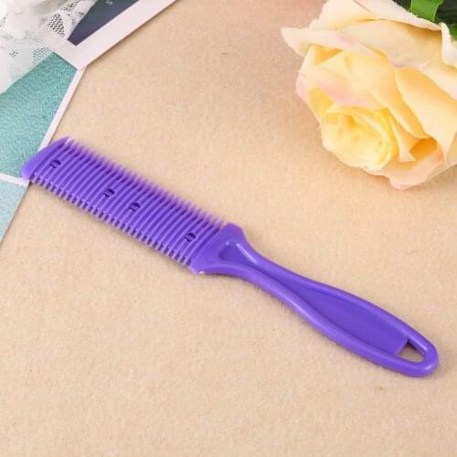 Professional Portable Hairdressing Dual Side Cutting Slim Haircuts Blade Beauty Salon Home Hairdressing Hair Trimmer Comb Purple