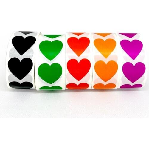 Blank Sticker Love Sticker Adhesive Sticker Heart Shape Labels 500pcs / Roll Bridal Shower Wedding