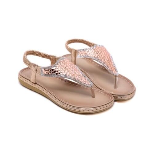 Sandals Summer Women Flip Flops Rhinestone Casual Beach Flat With Shoes Rome Style Female Sandal Womenshoes