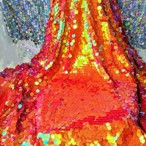 Encryption Red Symphony Fish Scale Sequin Cloth Wedding Party Stage Decoration Photography Background Tablecloth Clothing Fabric
