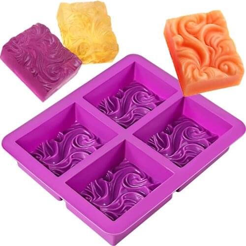 Ocean Wave Soap Silicone Mold Sea Wave Cake Pan for Jelly Pudding Mousse Mould DIY Handmade Nautical Cloud Swirls Pattern Molds