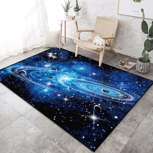 Modern creative starry sky carpet 3d beautiful universe large rug for kids living room table bedroom bedside rug home floor mat