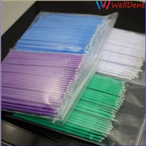400 PCS Dental Applicator Brush Disposable Micro Bendable 1.2/1.5/2.0/2.5 mm Dental Materials