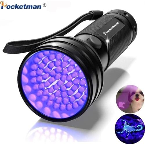 UV Flashlight LED Black Light 9 12 21 51 LED 395 nm Ultraviolet Torch Blacklight Detector for Dry Pets Urine&Pet Stains Bed Bug