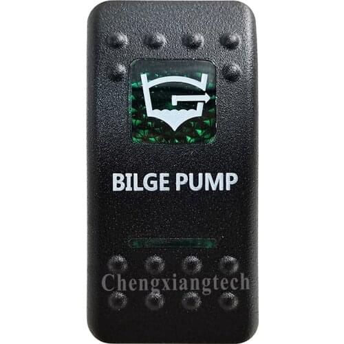 Green Printed Switch Cap -BILGE PUMP- for 12V 20A 5Pin On Off SPST Led Light Bar Car Boat Rocker Switch, COVER Only