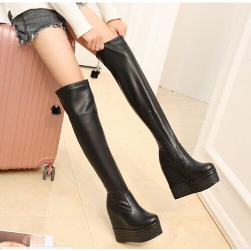 Increase within Womens boots 2020 new ultra high 15 cm thick bottom Over the knee boots Europe America style long tube boot