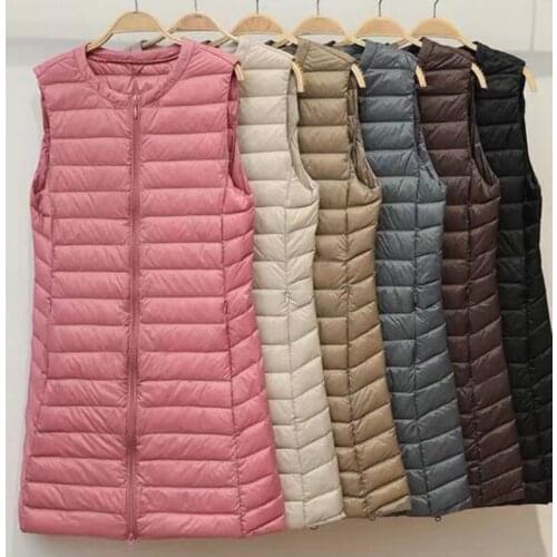 SEDUTMO Winter Plus Size 4XL Women Duck Down Vest Ultra Light Thin Long Jackets Casual Waistcoat Autumn Coat Slim Parkas ED1348