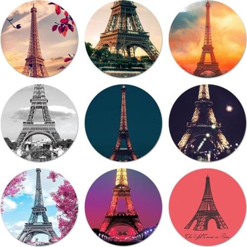 Paris France red Eiffel tower Icons Pins Badge Decoration Brooches Metal Badges For Clothes Backpack Decoration 58mm