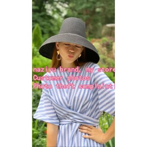 01901-hh7293 2019 new desige summer paper high top fashion holiday sun cap women leisure beach hat