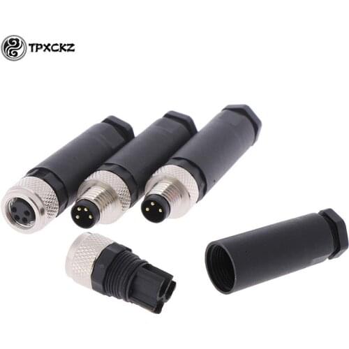 1Pcs Waterproof 3pin 4 Pin M8 Sensor Connector Male&female Plug Straight Angle Screw Threaded Coupling