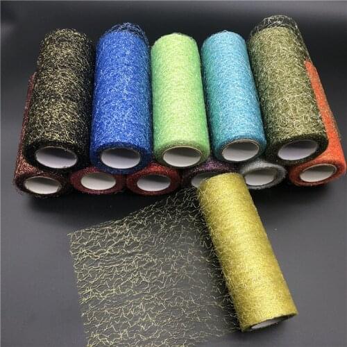 10 Yards 15cm Organza Tulle Roll Spool Fabric Ribbon DIY Tutu Skirt Gift Craft Party Baby Shower Wedding Party Decoration Gold