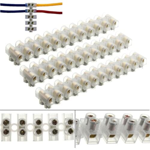 3pcs Safe White 12 position Terminal Block Connector Strip Connection Wire Terminal Barrier Strip 3A 6A 10Amp