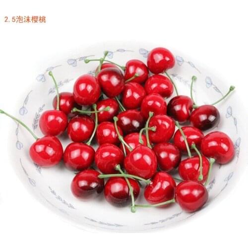 30Pcs Fake Cherry Artificial Fruit Model Simulation Cherry Ornament Craft Food Photography props Party Decor Home Decoration