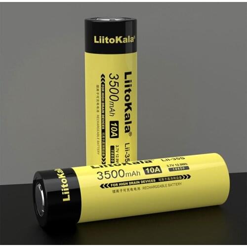 4PCS. NEW LiitoKala 18650 Battery Lii-35S 3.7V Li-ion 3500mAh 10A discharge Power battery For high drain devices