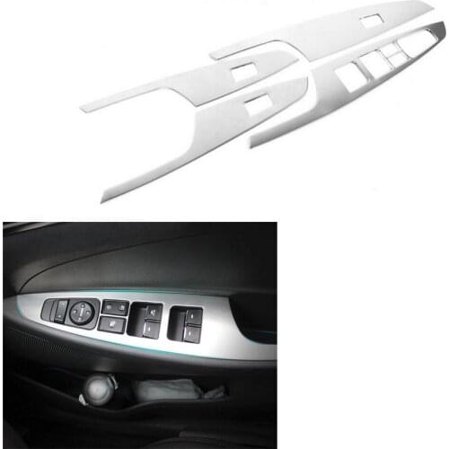 Accessories 4Pcs Stainless Steel Car Interior Decoration Door Window Switch Cover Trims For Hyundai Tucson 3th 2015 2016 LHD
