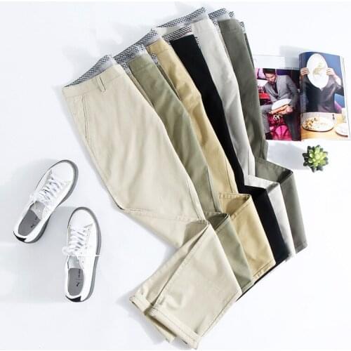 Trousers Male Brand Gray White Khaki Navy 6 Color Casual Pants Men 2019 Spring New Business Fashion Leisure Elastic Straigh 90kg