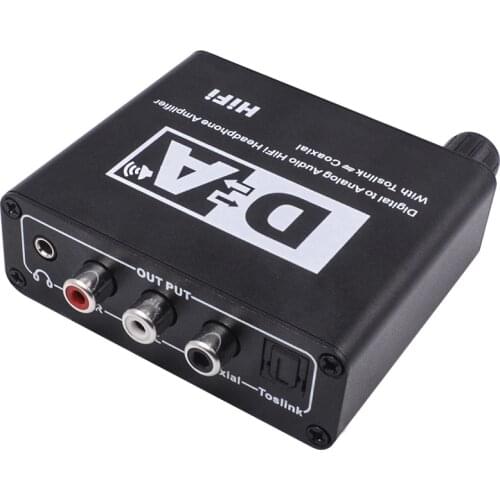Hifi DAC Digital to Analog Audio Converter Amplifier Decoder RCA 3.5mm Headphone Amplifier Toslink Optical Coaxial Output