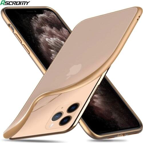 Matte Gold Plating Bumper Case For iPhone 11 Pro Max X XS XR 8 Plus 7 6 6S SE 2 2020 SE2 Transparent Luxury Cover Accessories