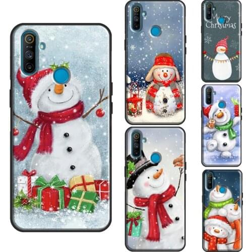 Merry Christmas Snowman Case For OnePlus 8T 7T Nord 7 8 9 Pro Cover For Realme C3 C15 C21 7i Q3 6 7 8 Pro GT Neo