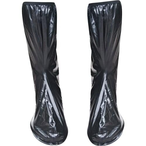 Black Waterproof Rain Boot Shoe Cover with Reflective Strip Motocycle Protective Gear Foldable Shoe Covers
