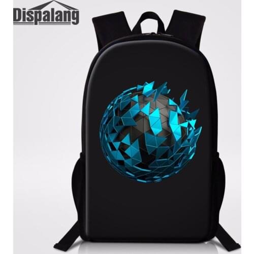 Dispalang Geometric Prints Double Shoulder Book Bag 16-inch Backpack For School Boys Girls Women Travel Rucksack Kids School Bag